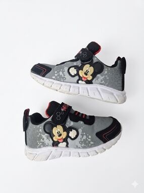 Disney Mickey Mouse Toddler Boys Sneakers Gray Red Size 7